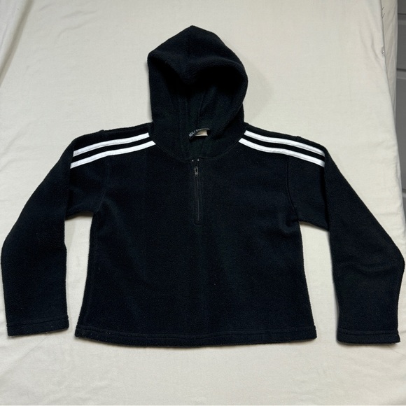 🆕 Black Fleece Boy’s 7 1/4 Zip White shoulder Stripe Pullover Jacket Sweatshirt - Picture 1 of 6